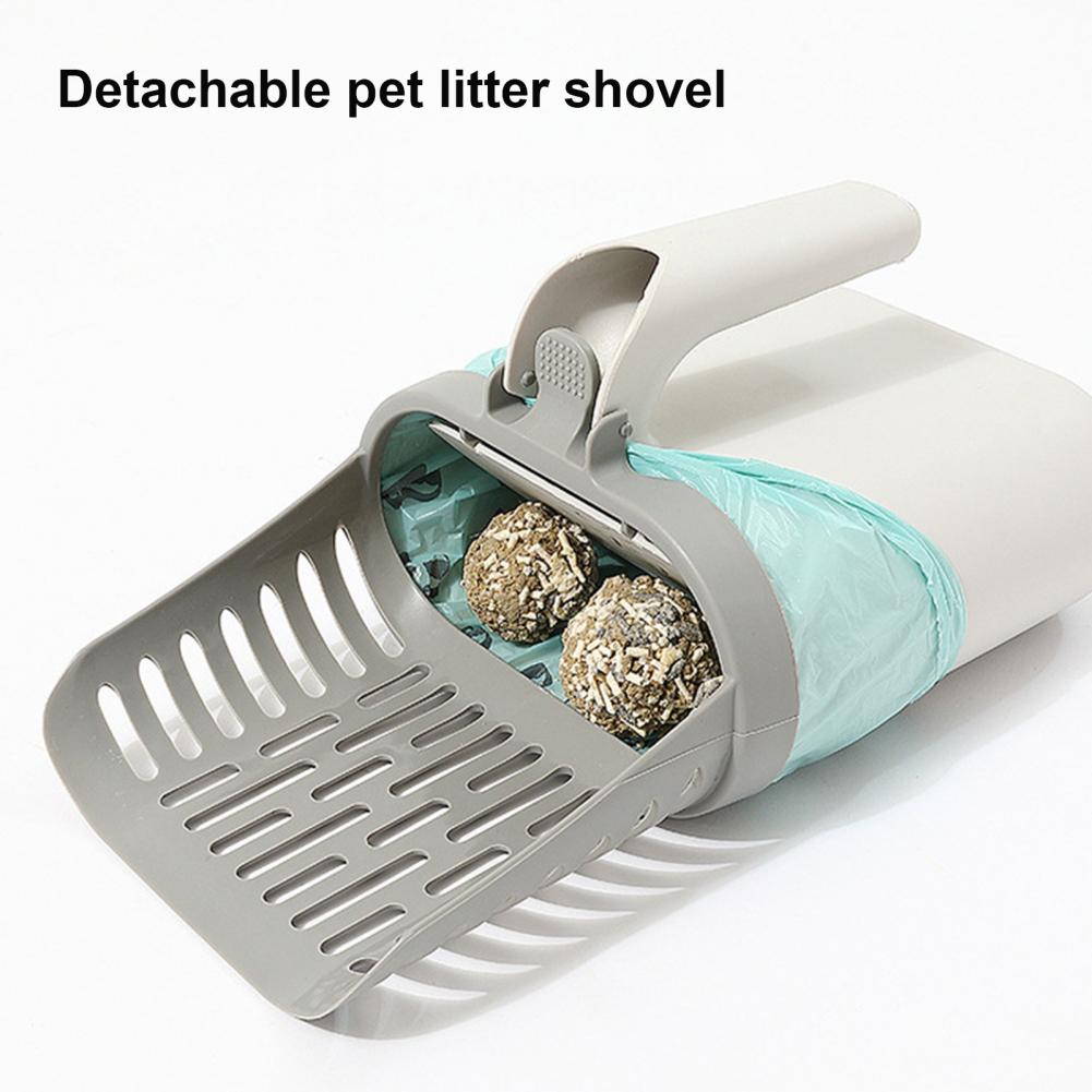 Cat Litter Shovel Set with 2 rolls Bin Bag Large Capacity