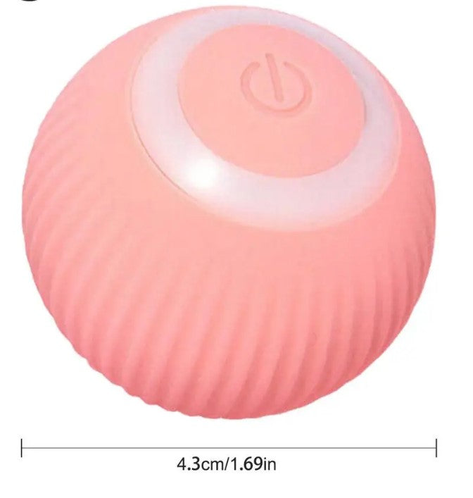 USB Charging Automatic 360 Degree Automatic Pet Rolling Ball For Puppy Cats Kitten - Pink
