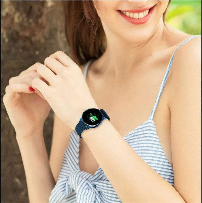Watch Band Bracelet For Samsung Galaxy Watch 3 for Galaxy Active 2 Strap 42mm Metal Stainless Steel Magnetic 20mm Wrist Strap - Blue