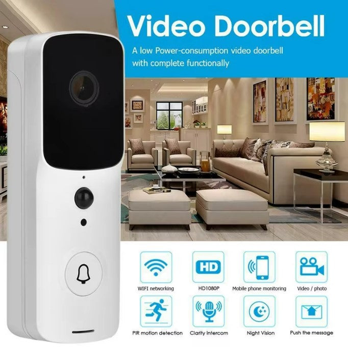 WiFi Smart Video Doorbell Camera - Black