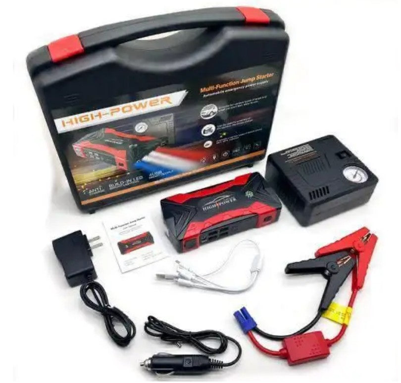 CAR JUMP STARTER + TYRE INFLATOR EMERGENCY KIT
