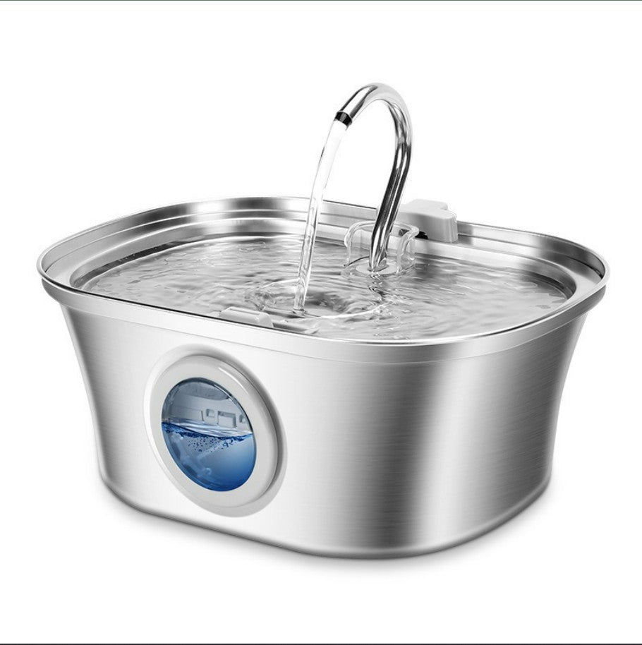 3.2L Stainless Cat Water Fountain With Water Level Window