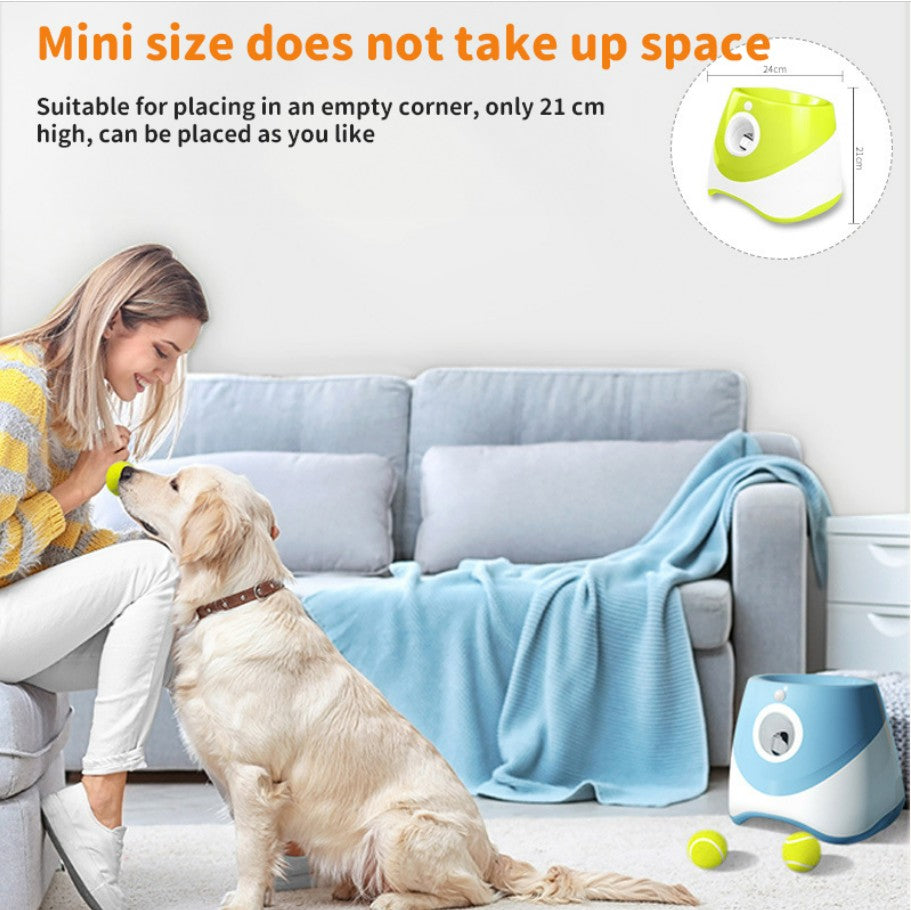 Rechargeable automatic tennis ball launcher for pets