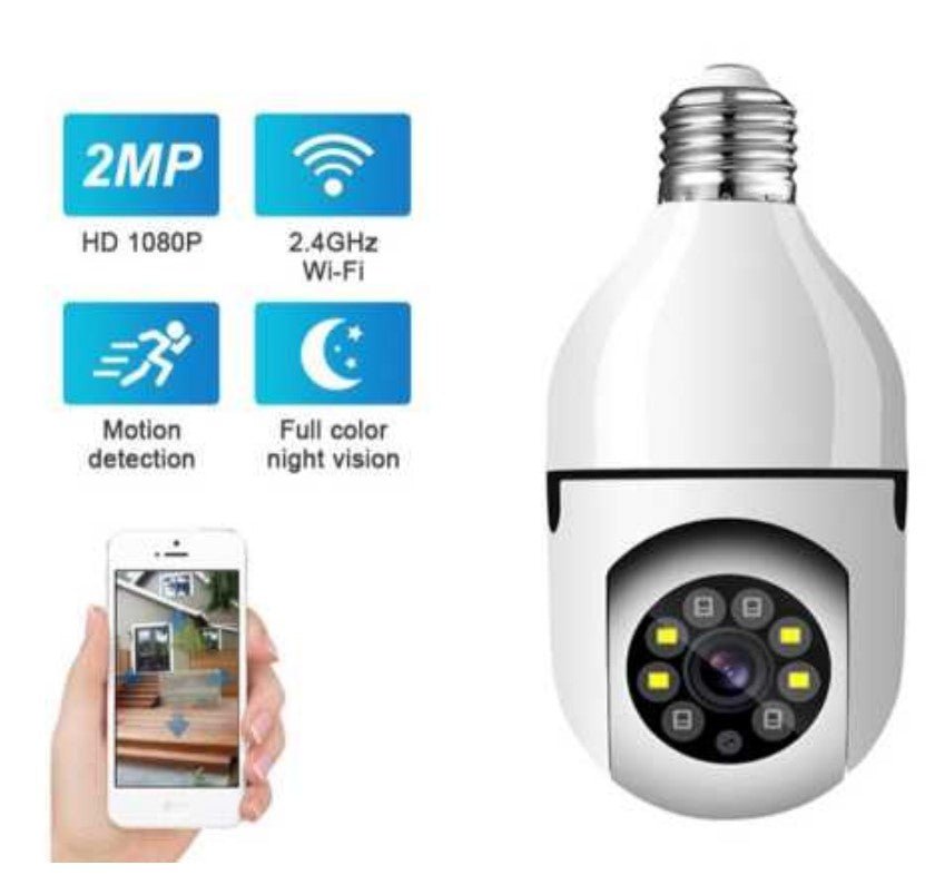 2MP E27 Bulb Security Surveillance IP Camera - Vorteks