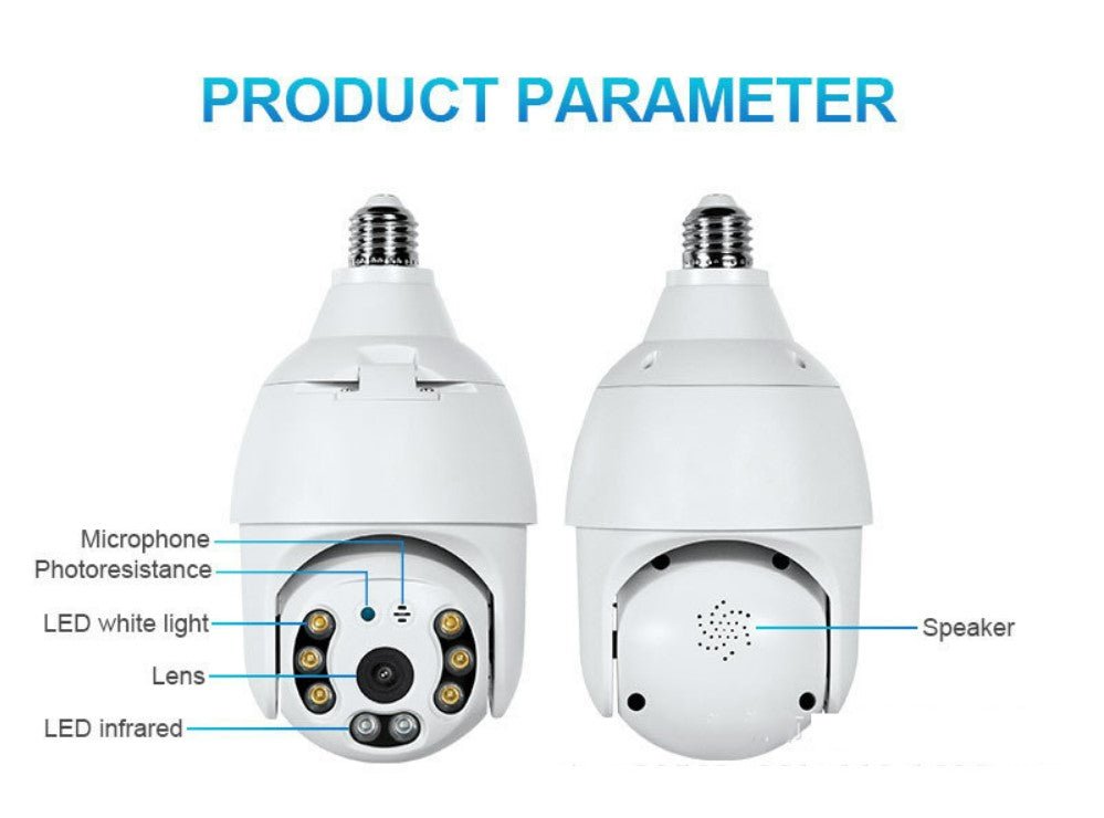 3mp Tuya Smart Wide Wifi Indoor Lamp Head Surveillance Camera - Vorteks