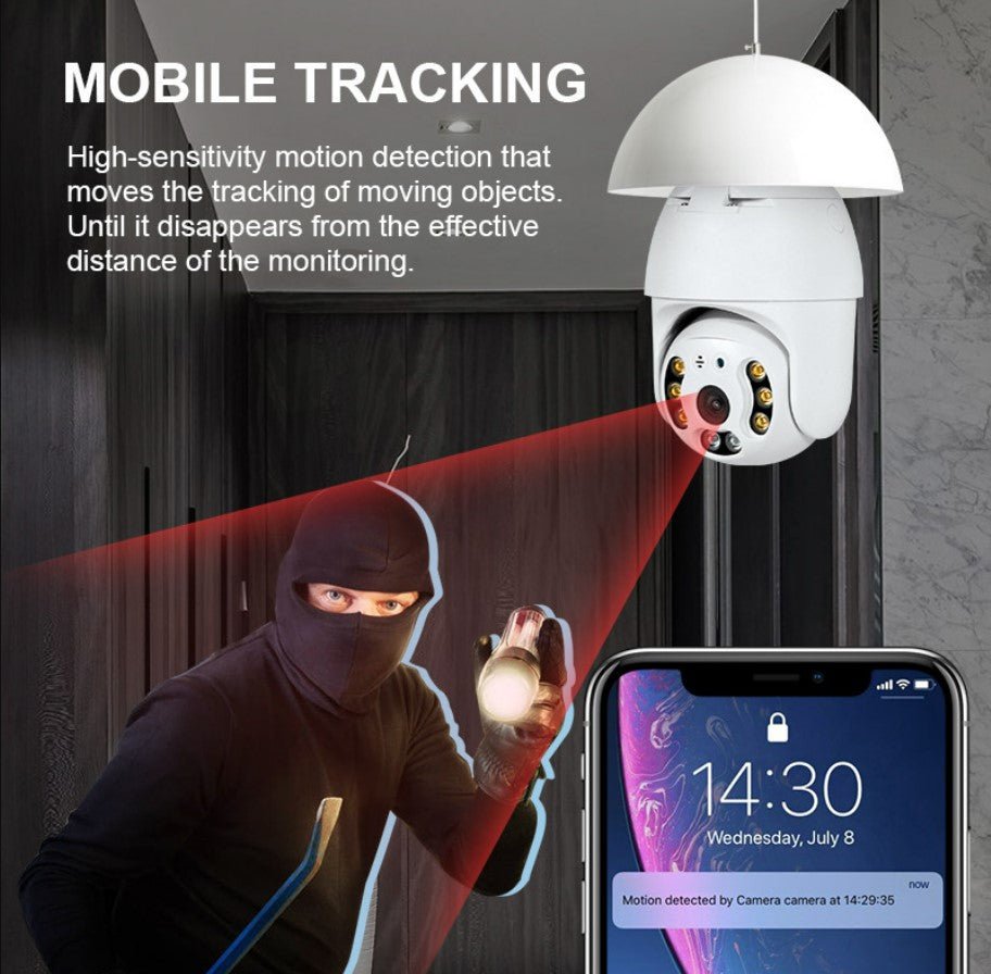 3mp Tuya Smart Wide Wifi Indoor Lamp Head Surveillance Camera - Vorteks