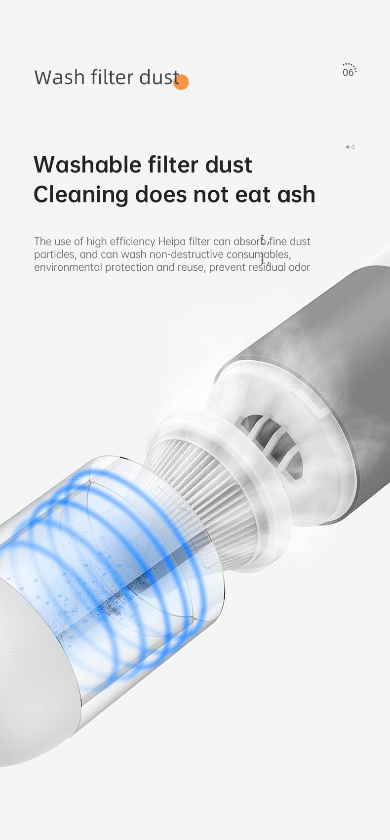 New Handheld Household Car Vacuum Cleaner Small Mini 2-in-1 Portable Wireless High Power Vacuum Cleaner - Blue - Vorteks