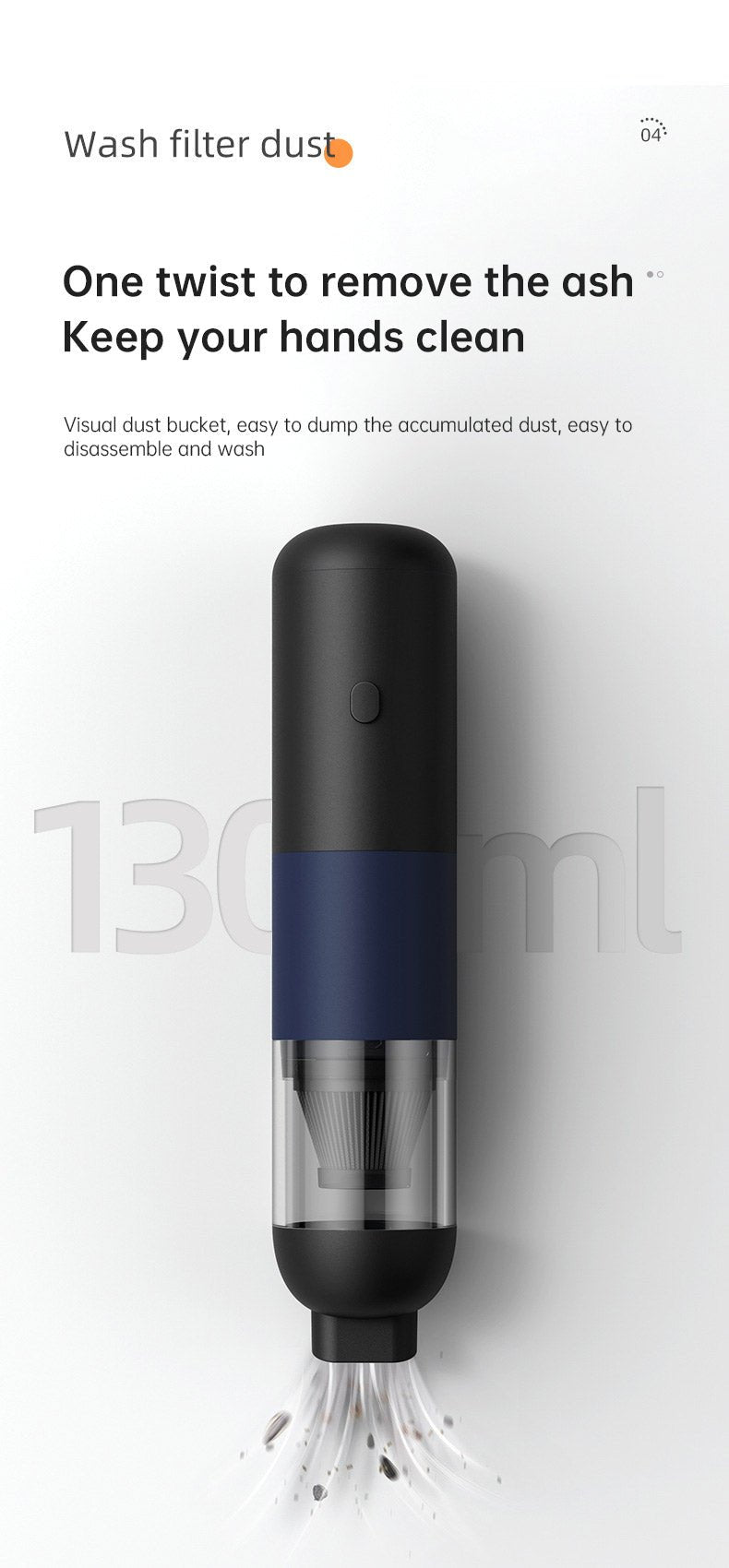 New Handheld Household Car Vacuum Cleaner Small Mini 2-in-1 Portable Wireless High Power Vacuum Cleaner - White - Vorteks